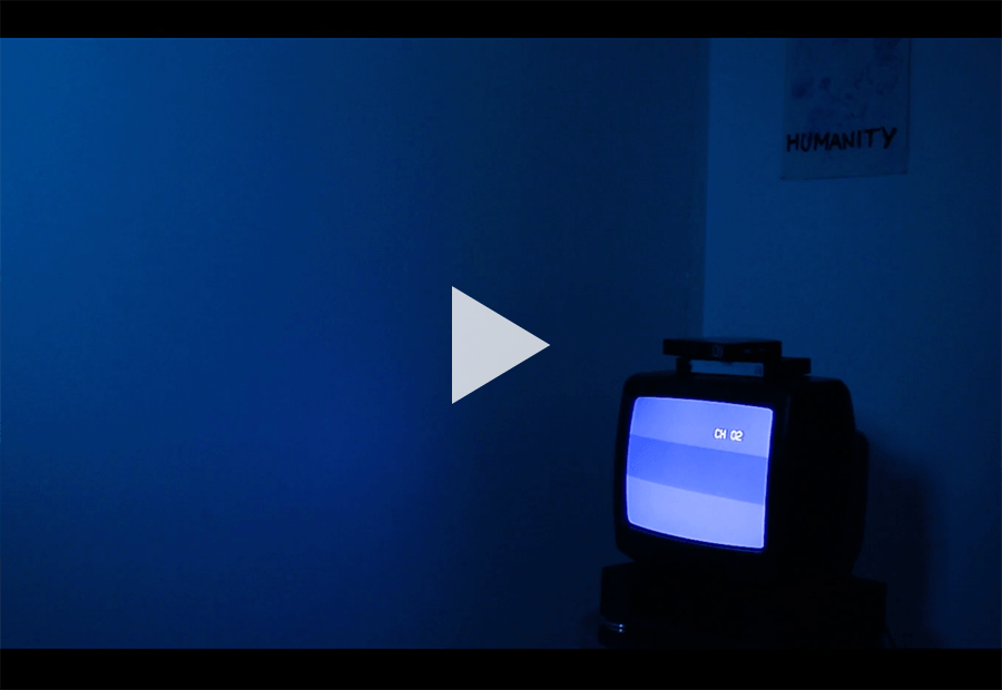 television in a darkroom